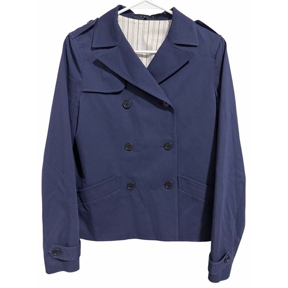 Theory Jackets & Blazers - Theory Double Breasted Navy Blue Blazer Jacket Women's‎ Size Small